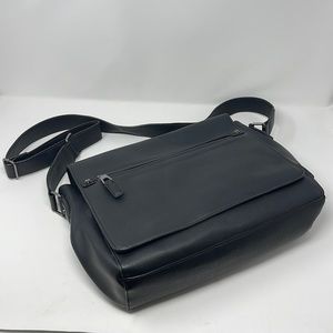 Aldo Black Leather Messenger Laptop Bag